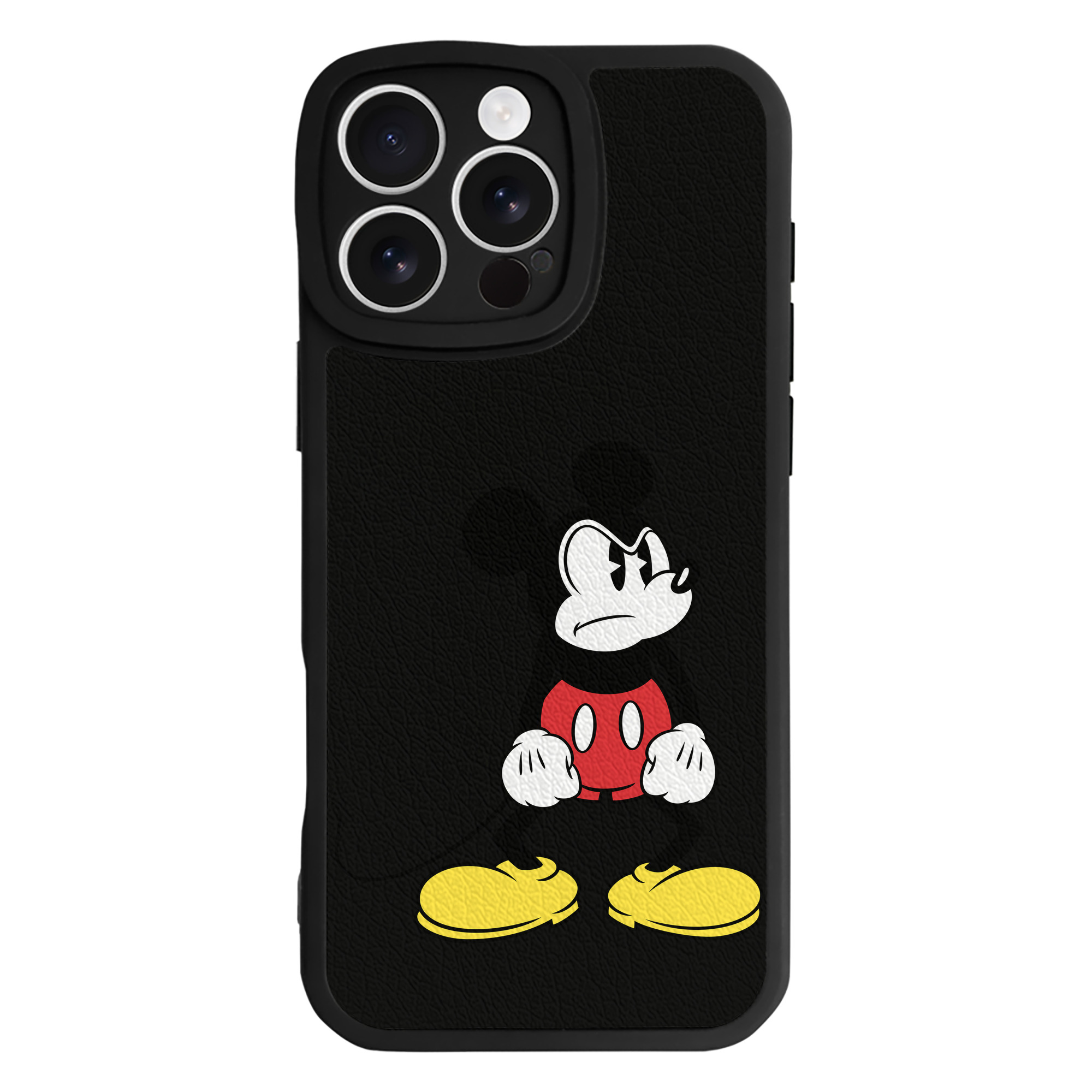 （画像用） ミッキーマウス Mickey Mouse 【iPhone 16シリーズ対応】シリコンスマホケース（レザー調） 材質：シリコン